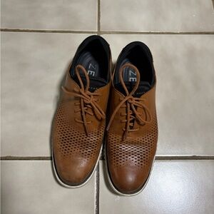 Cole Haan Brown Perforated Leather Oxford Lace-Up